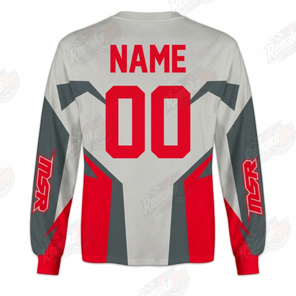 MSR Gray Red vintage VMX racing jersey - back product view