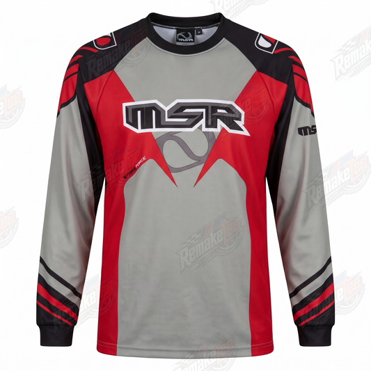 MSR Racing Red Gray Black vintage BMX racing jersey - product view