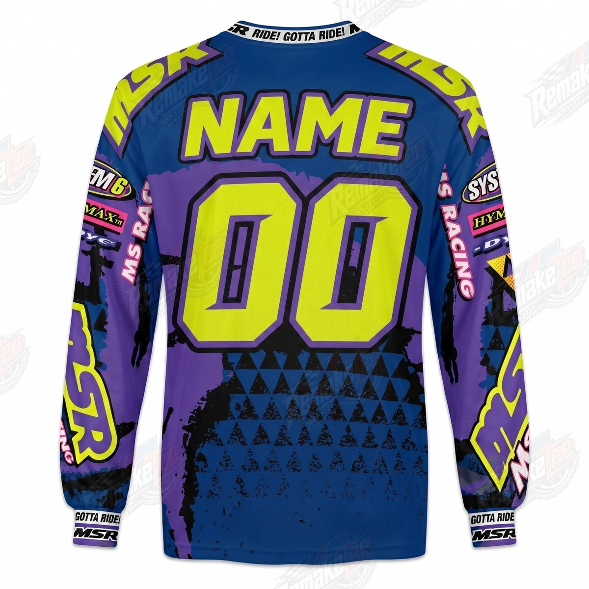MSR Racing System 6 Purple Yellow vintage VMX racing jersey - alternate product view