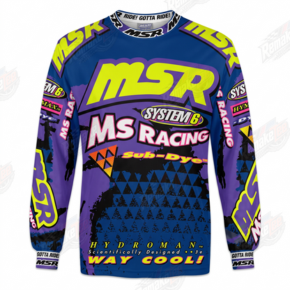 MSR Racing System 6 Purple Yellow vintage VMX racing jersey - product view