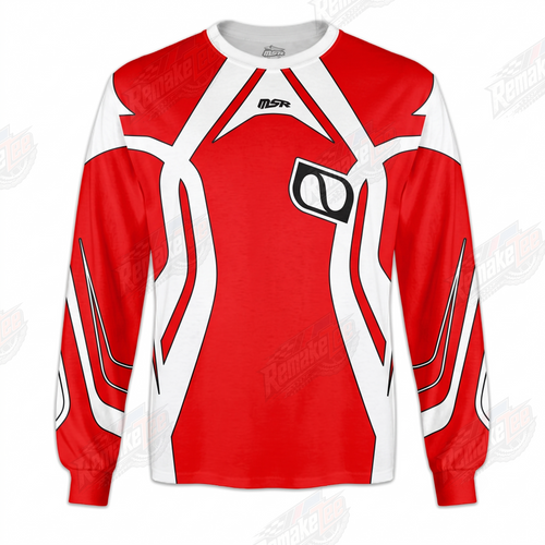 MSR Red White vintage VMX racing jersey - front product view