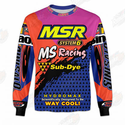 MSR System 6 Sub Dye Orange Blue vintage VMX racing jersey - front view