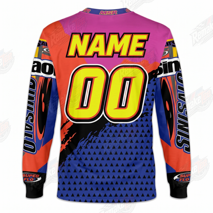 MSR System 6 Sub Dye Orange Blue vintage VMX racing jersey - back view