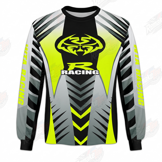 MTX Racing Neon Yellow Grey vintage VMX racing jersey - product view