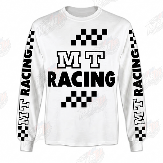 MT Racing Checker White Black vintage BMX racing jersey - product view