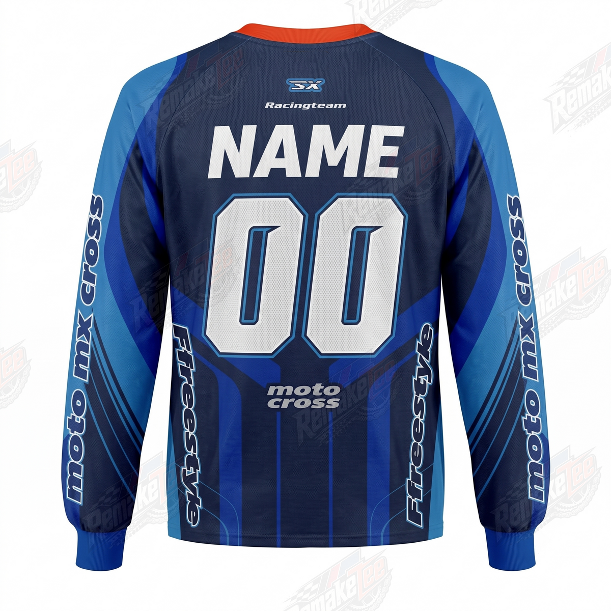 MX Freestyle Blue Racing vintage VMX racing jersey - back product view