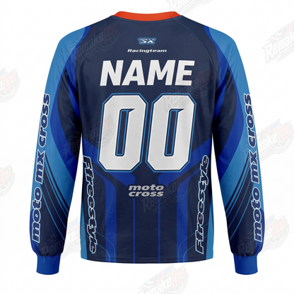 MX Freestyle Blue Racing vintage VMX racing jersey - back product view