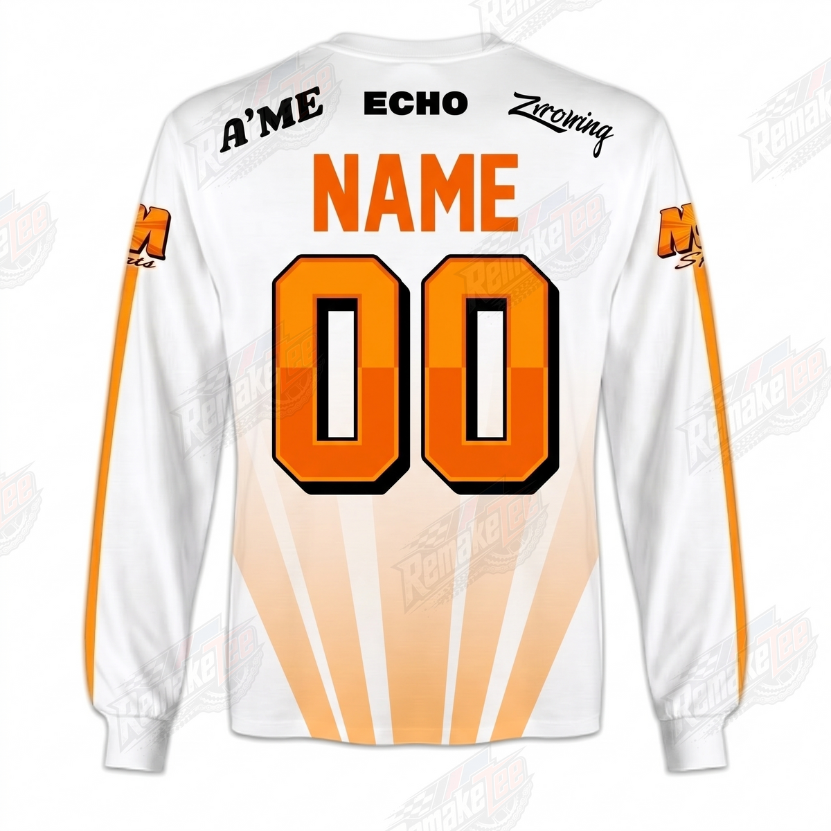 M&M Sports Orange Sunburst vintage BMX racing jersey - back product view