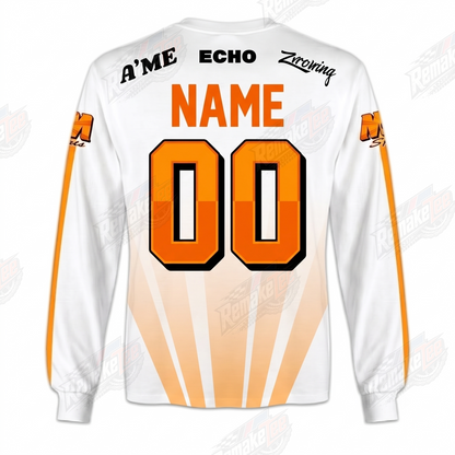 M&M Sports Orange Sunburst vintage BMX racing jersey - back product view