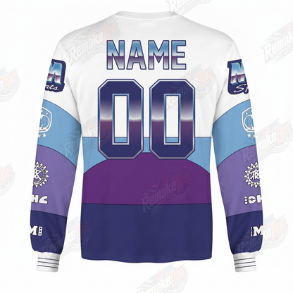 M&M Sports Purple Blue vintage BMX racing jersey - back product view