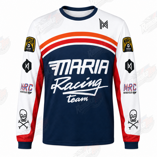 Maria Racing Team Navy Red White vintage BMX racing jersey - product view
