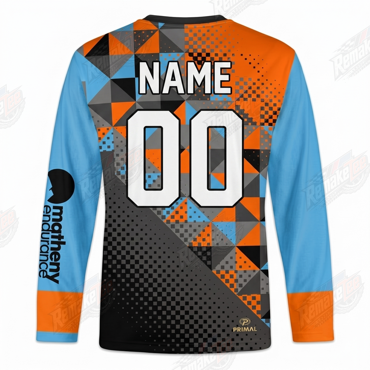 Matheny Endurance Orange Blue vintage BMX racing jersey - alternate product view