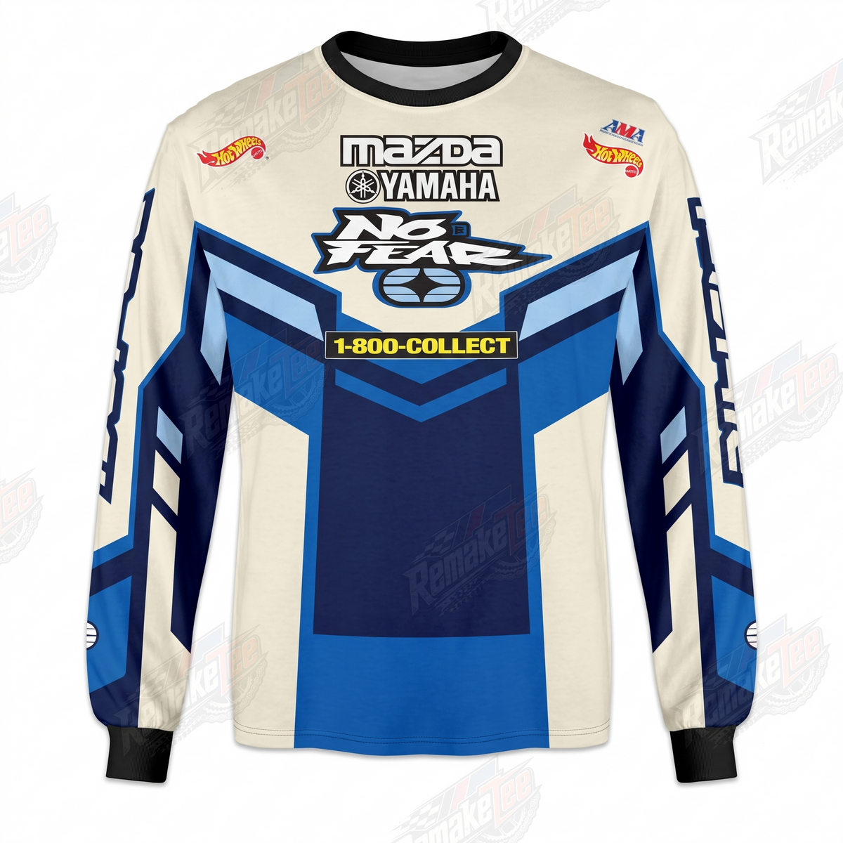 Mazda Yamaha No Fear 1-800-Collect vintage VMX racing jersey - front product view