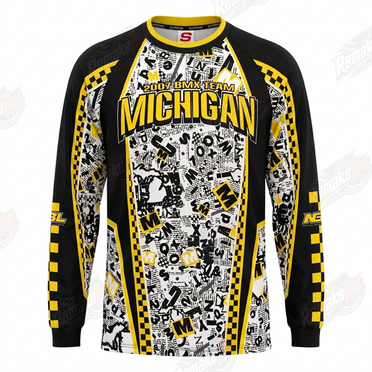 Michigan vintage BMX racing jersey design #1182 - product view