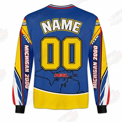 Michigan Team 2000 Yellow Blue vintage BMX racing jersey - alternate product view