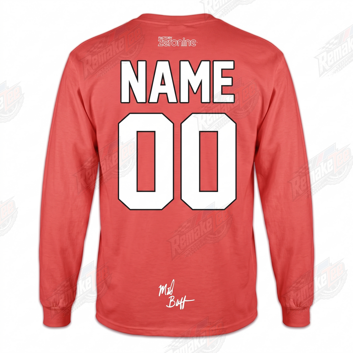 Mike Buff Zeronine Red vintage BMX racing jersey - alternate product view