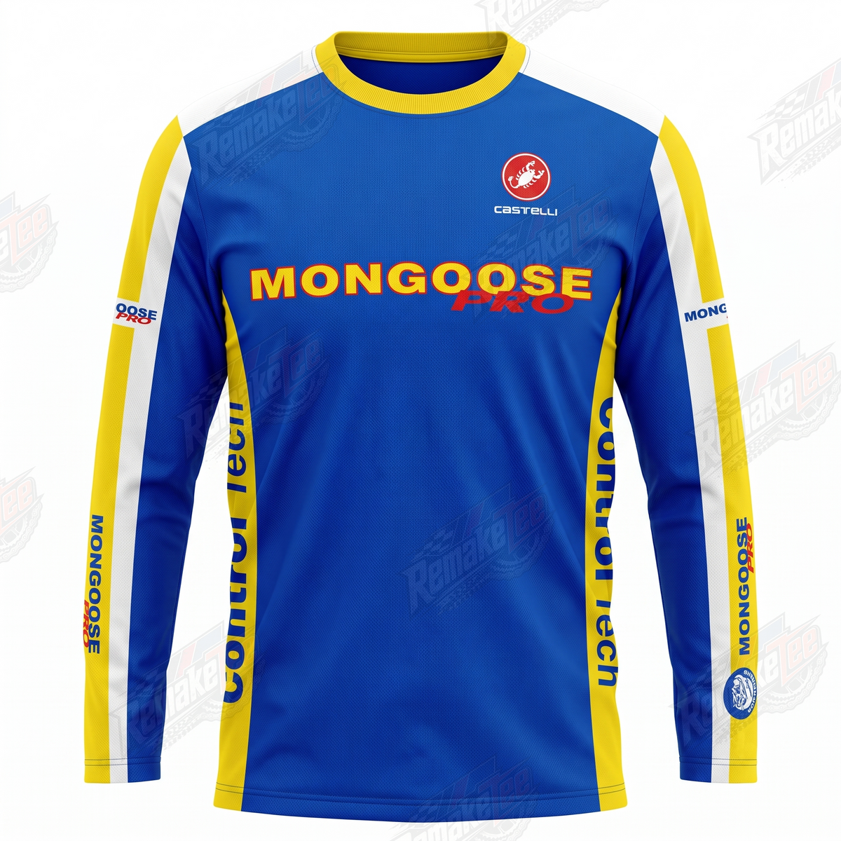 Mongoose Blue Yellow Racing vintage BMX racing jersey - product view