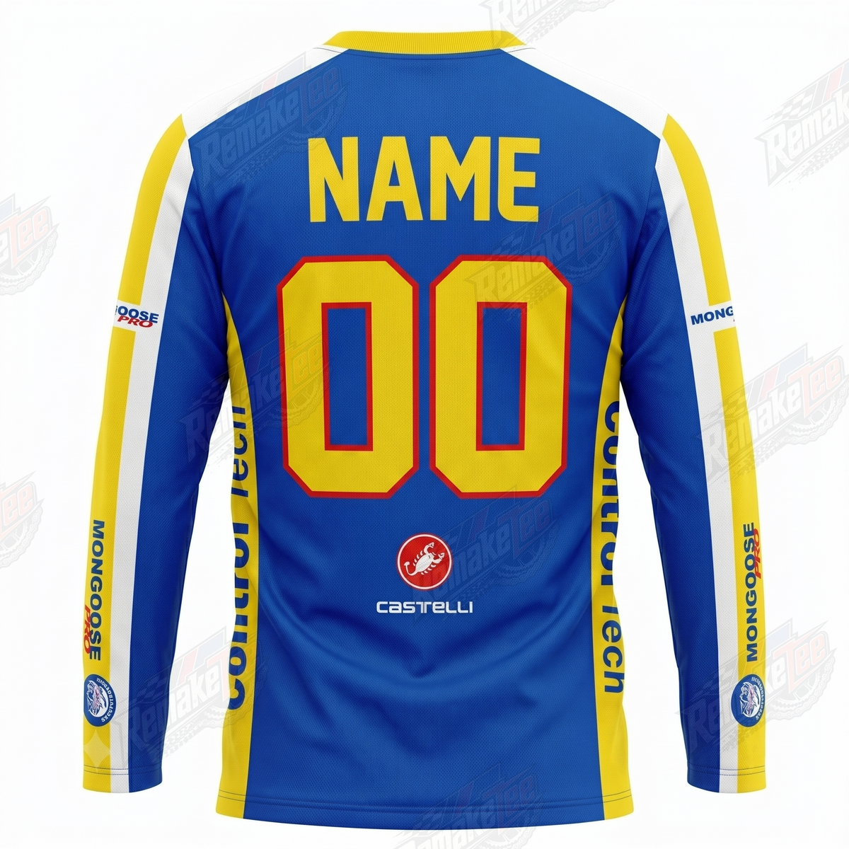 Mongoose Blue Yellow Racing vintage BMX racing jersey - alternate product view