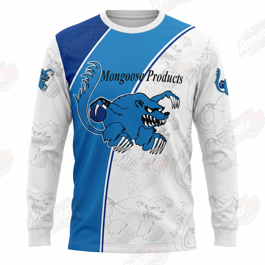 Mongoose Products Blue White vintage BMX racing jersey - product view