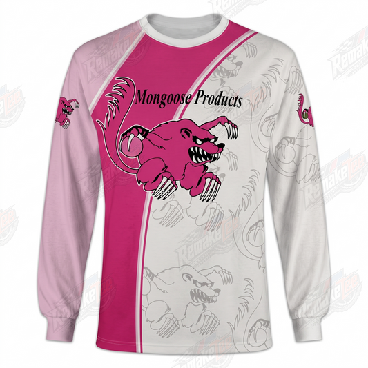 Mongoose Products Pink White vintage BMX racing jersey - product view