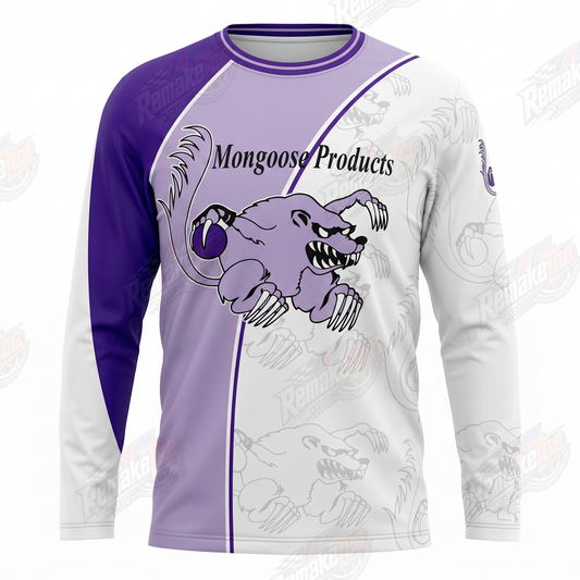Mongoose Products Purple White vintage BMX racing jersey - product view