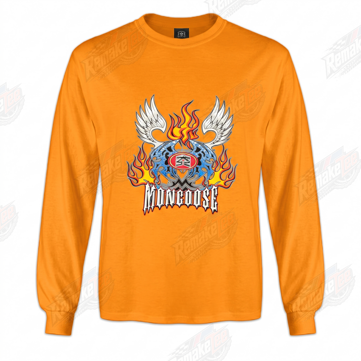 Mongoose Winged Logo Orange vintage BMX racing jersey - product view