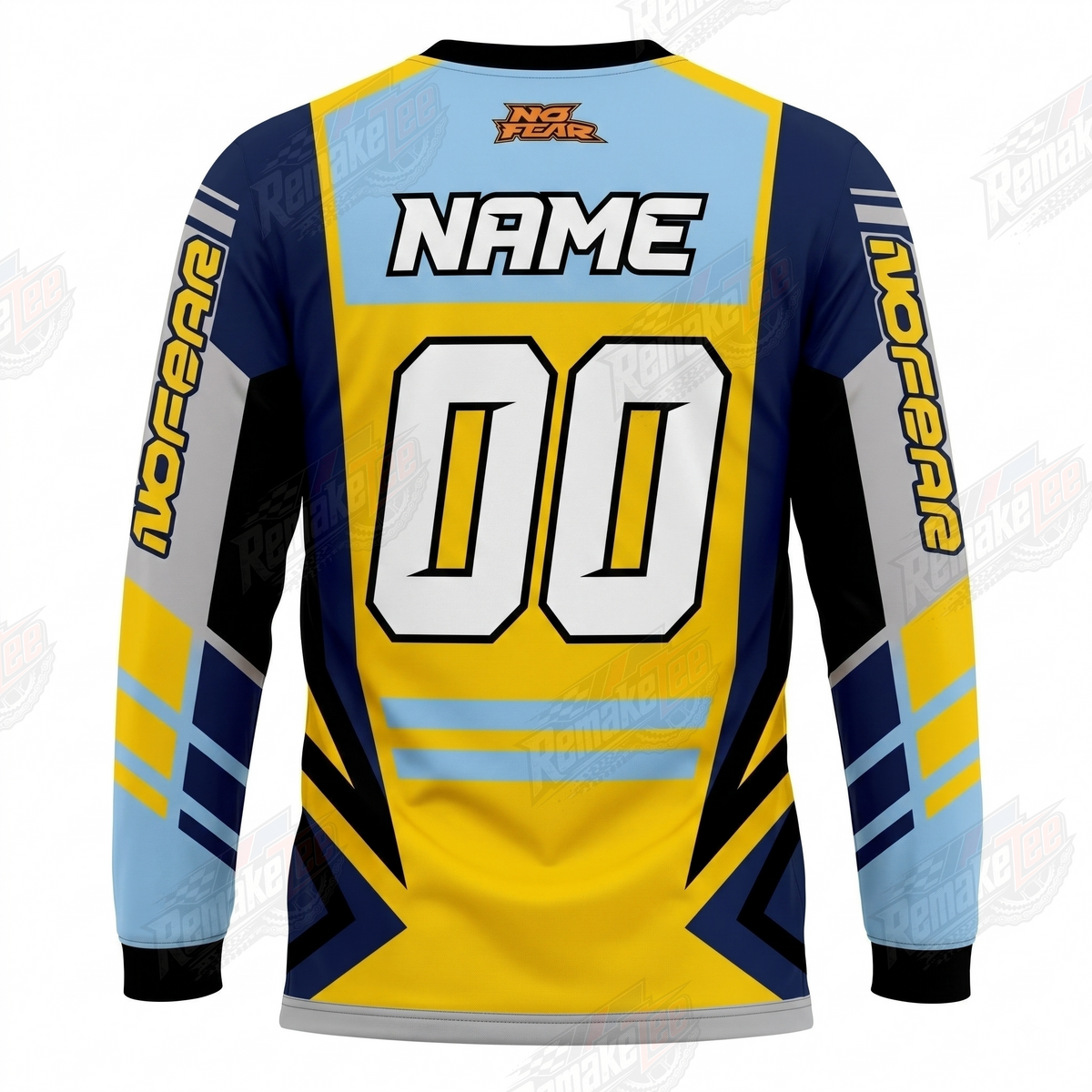 No Fear Racing Blue Yellow vintage VMX racing jersey - alternate product view