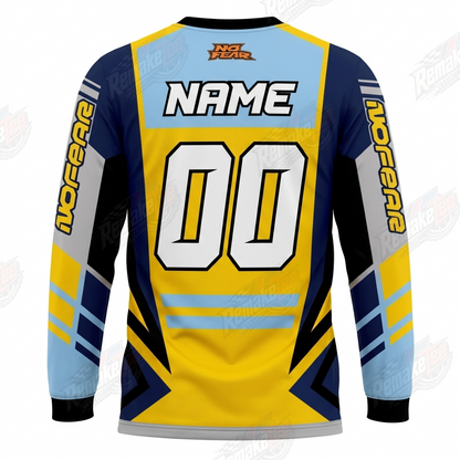 No Fear Racing Blue Yellow vintage VMX racing jersey - alternate product view