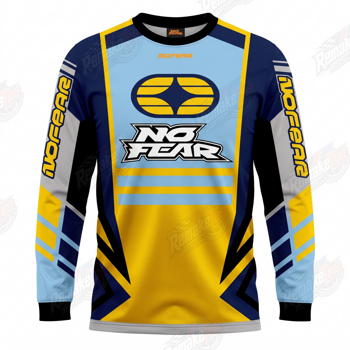 No Fear Racing Blue Yellow vintage VMX racing jersey - product view
