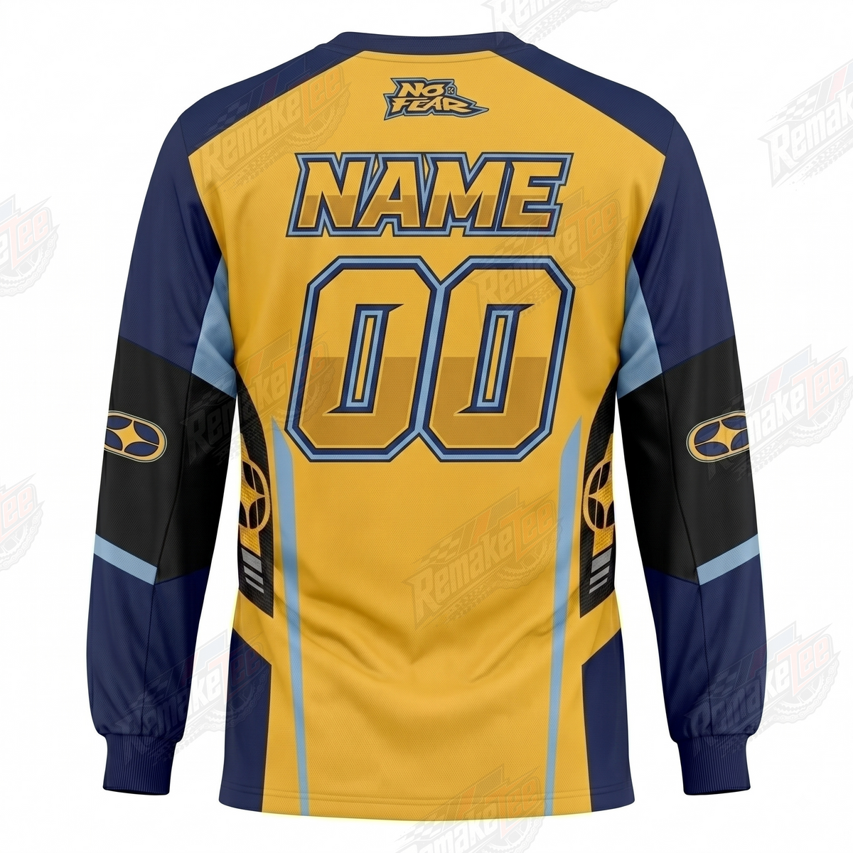 No Fear Racing Navy Yellow vintage VMX racing jersey - alternate product view