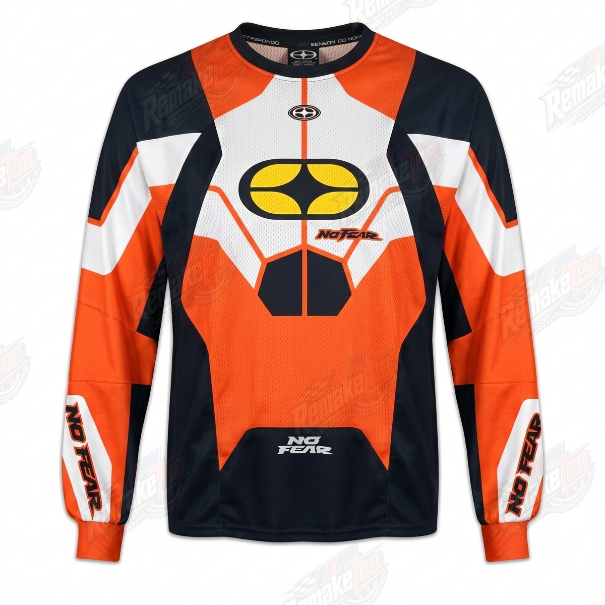 No Fear Racing Orange White vintage VMX racing jersey - product view