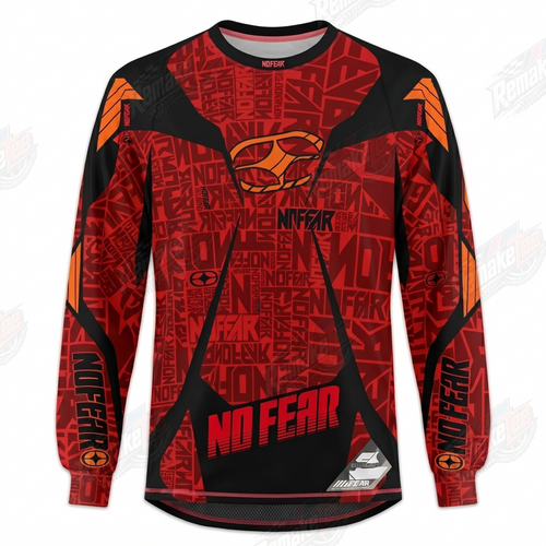 No Fear Red Black vintage VMX racing jersey - product view