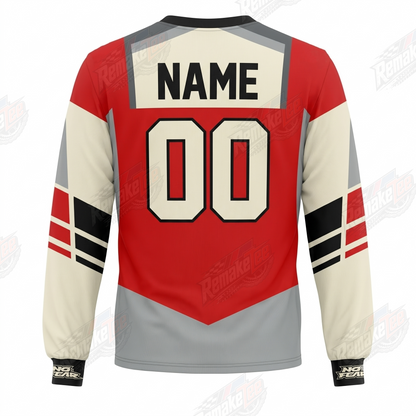 No Fear Red Grey Vintage vintage VMX racing jersey - back product view