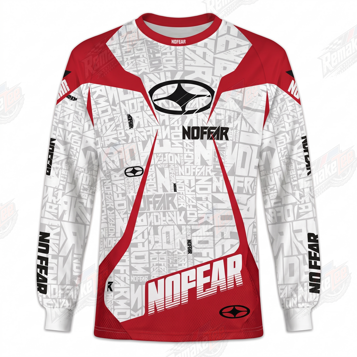 No Fear White Red vintage VMX racing jersey - product view