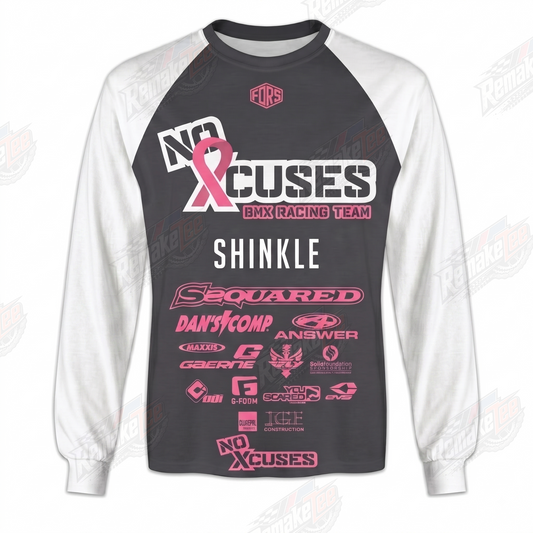 No Xcuses Shinkle BMX Racing Team Black Pink vintage racing jersey - product view