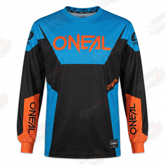 O'Neal Blue Orange Black vintage BMX racing jersey - product view