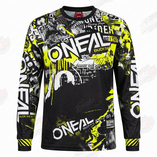 ONeal Enjoy The Ride Yellow Black vintage VMX racing jersey - product view