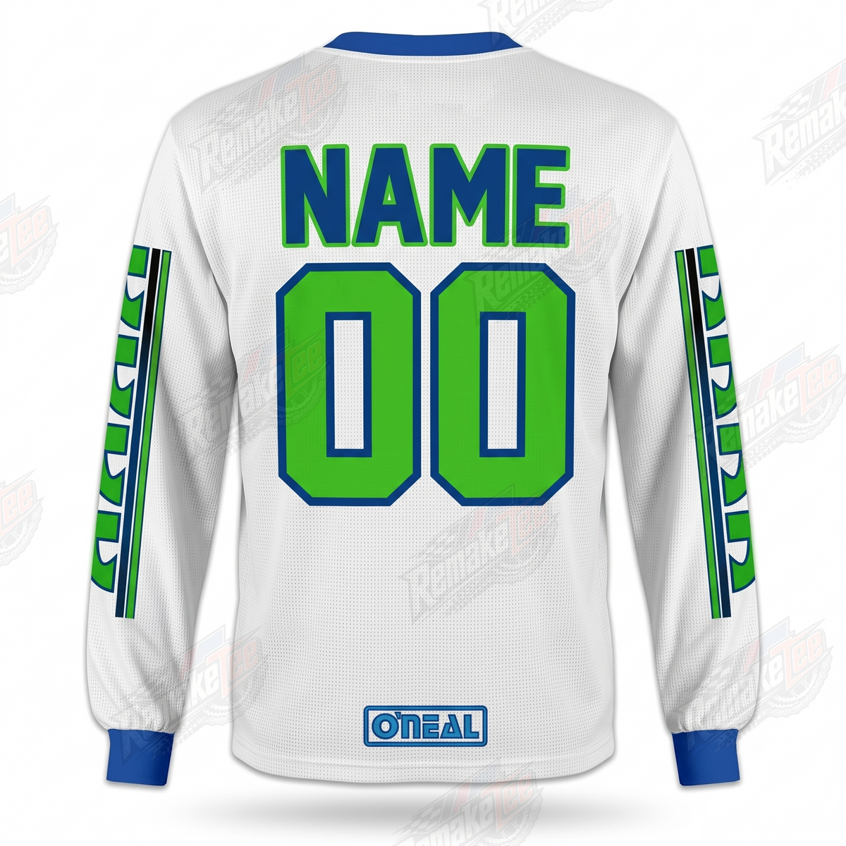 O'Neal Kawasaki Green Blue vintage VMX racing jersey - back product view