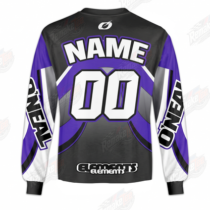 O’Neal Racing Purple Gray Black vintage VMX racing jersey - back view