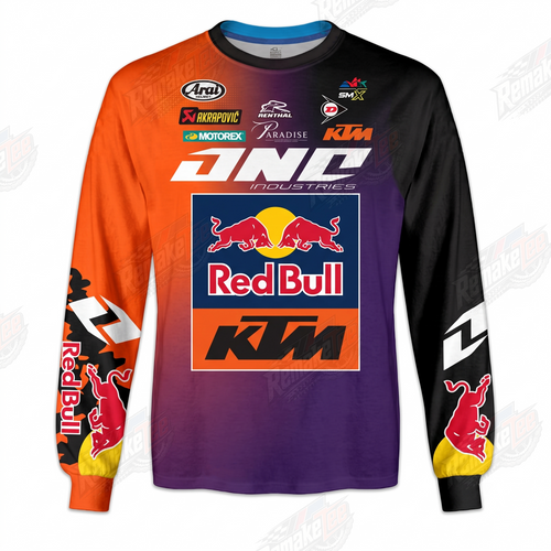 One Industries Red Bull KTM Orange Purple vintage VMX racing jersey - front product view