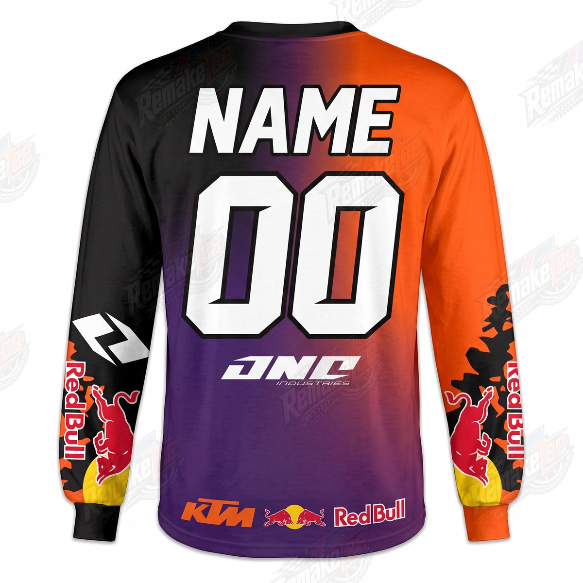 One Industries Red Bull KTM Orange Purple vintage VMX racing jersey - back product view