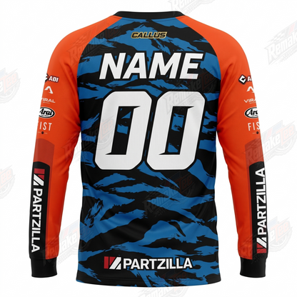 Partzilla Blaster Power Blue Camo vintage VMX racing jersey - alternate product view