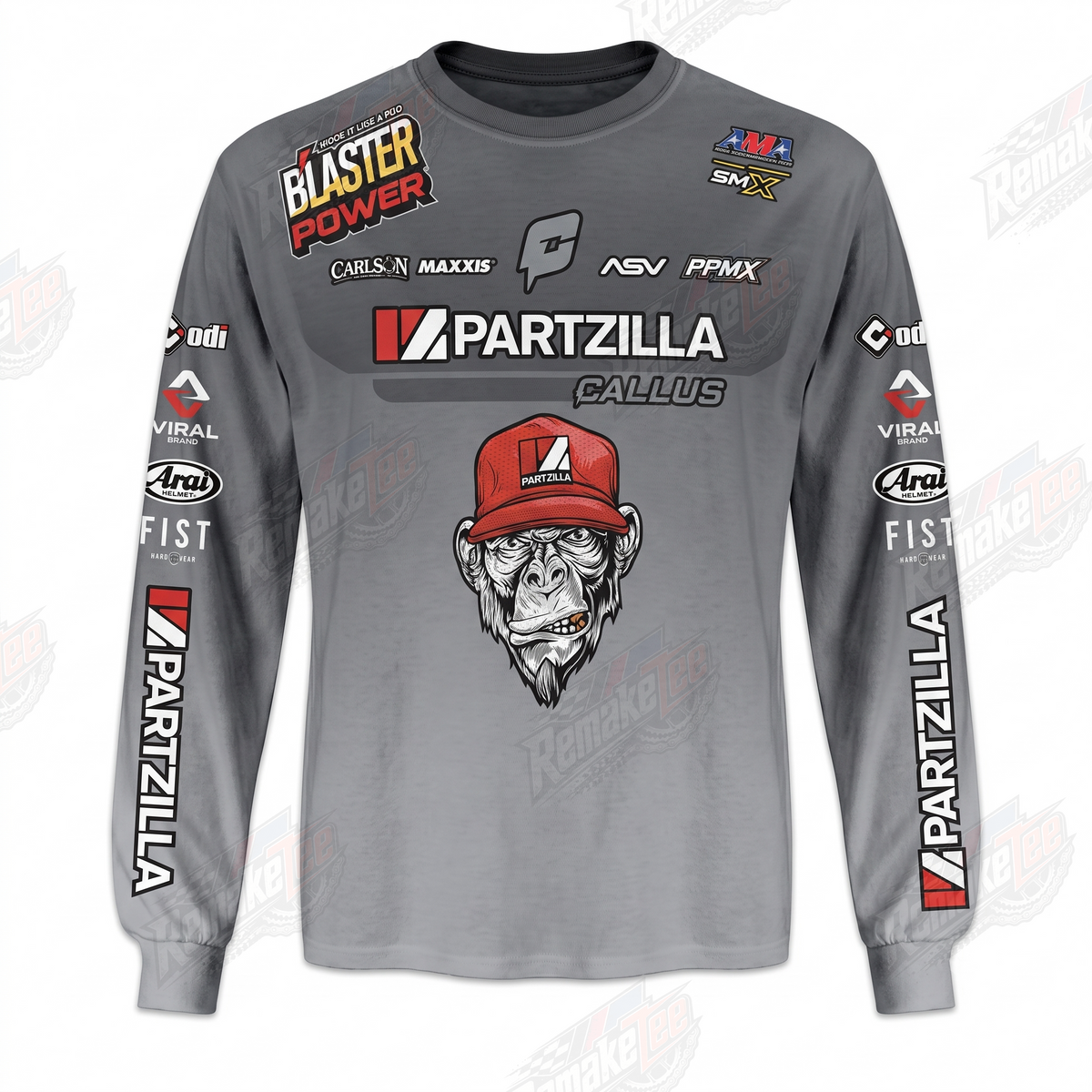 Partzilla Blaster Power Gray vintage VMX racing jersey - product view