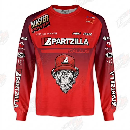 Partzilla Master Power Red vintage VMX racing jersey - product view