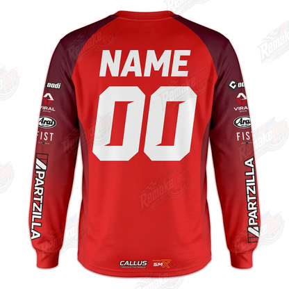 Partzilla Master Power Red vintage VMX racing jersey - alternate product view