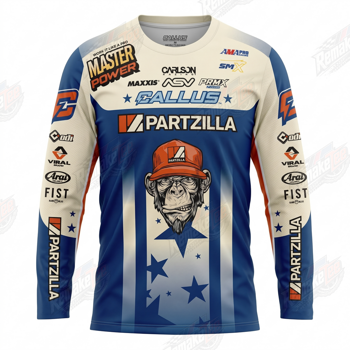 Partzilla Master Power Stars vintage VMX racing jersey - product view