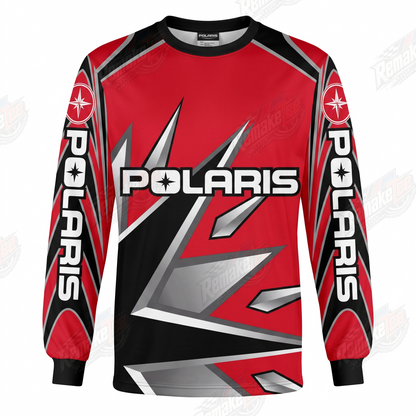 Polaris Red Black vintage VMX racing jersey - product view