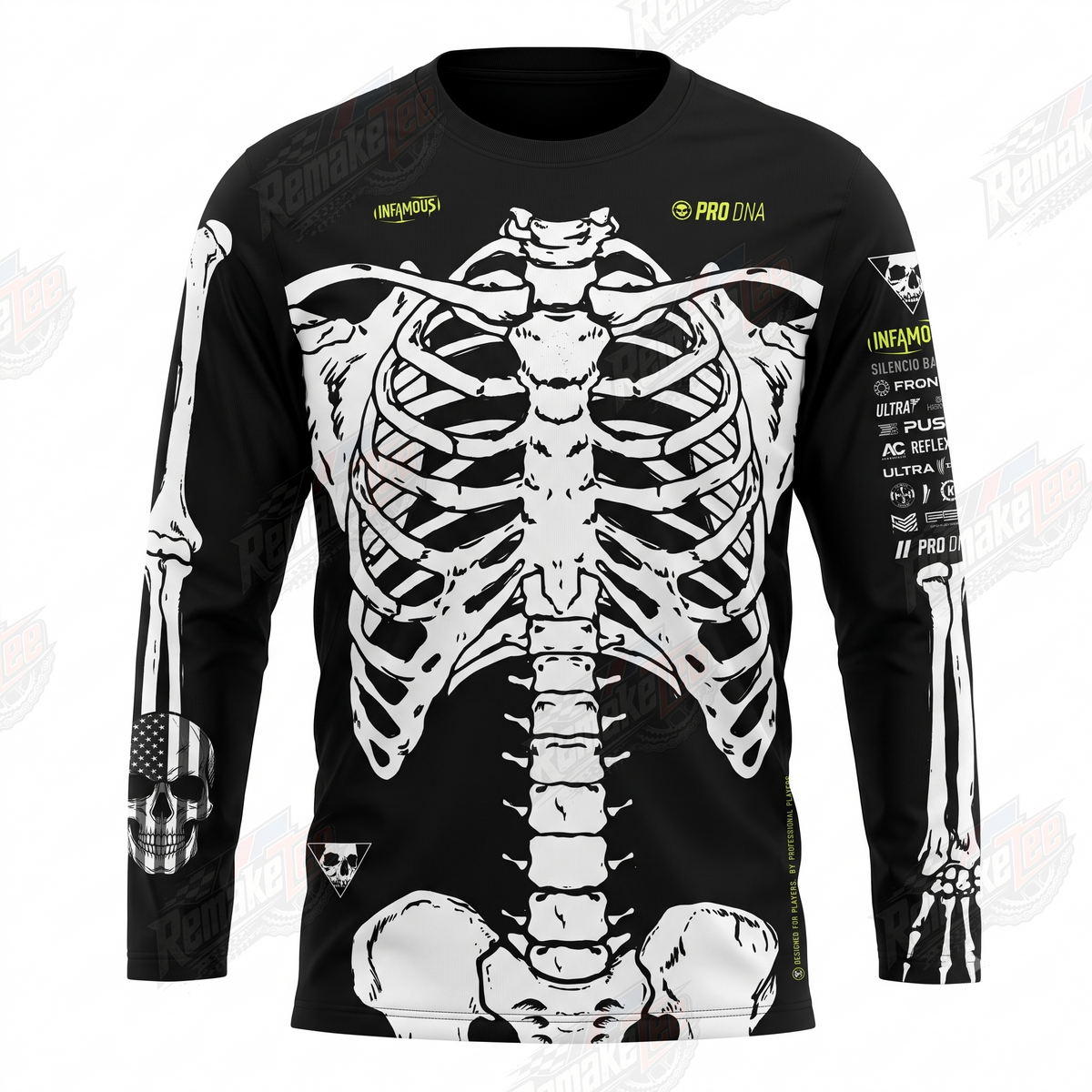 Pro DNA Skeleton Infamous vintage VMX racing jersey - product view
