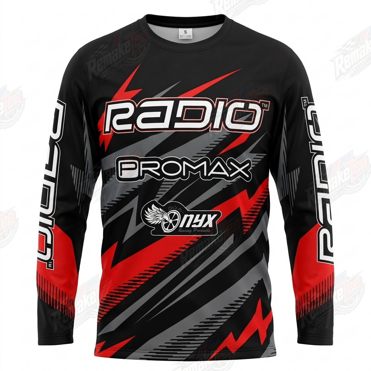 Radio Promax Black Red vintage BMX racing jersey - product view