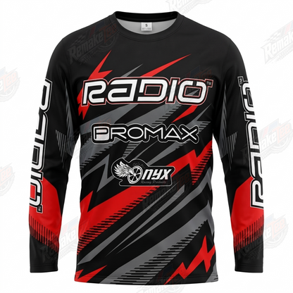 Radio Promax Black Red vintage BMX racing jersey - product view